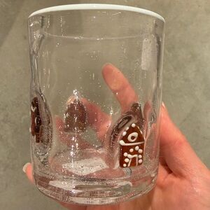 Pottery Barn Gingerbread Icon Drinking Glasses Set of FOUR Icon Tumblers